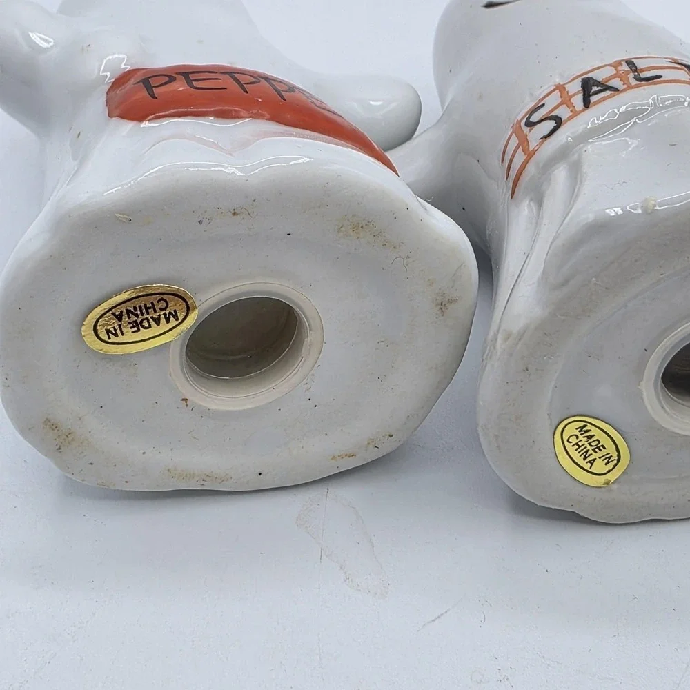 Vtg Ghost Salt &‎ Pepper Shakers Ceramic Small White Set Of 2 Halloween Decor
